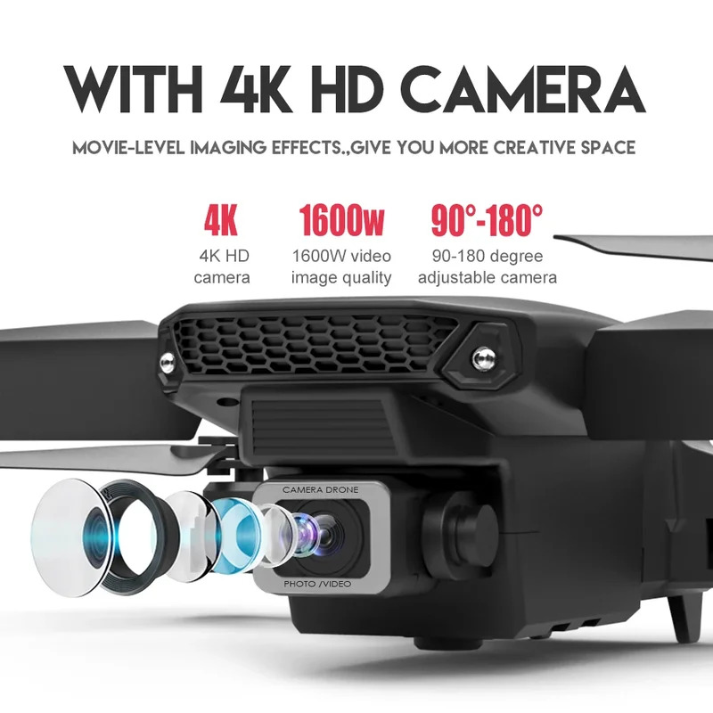 E88 프로 지능형 접이식 드론, 단일/듀얼 카메라 전 - Drone Camera Mount 리뷰 및 가격